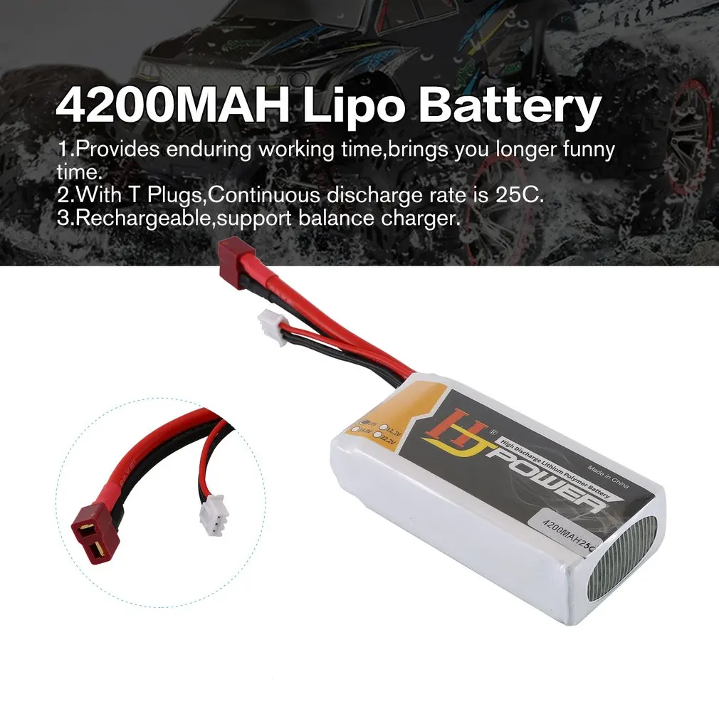 4200MAH 7 4 V 25C T plug Lipo батарея для WLTOYS 12428 12429 моделей автомобилей запасные части