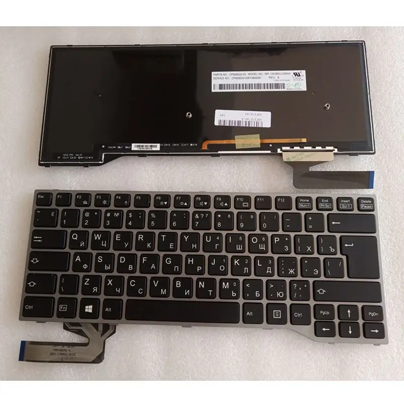 GZEELE новая RU Клавиатура с подсветкой для ноутбука для Fujitsu Lifebook T725 T726 ленточная рамка Русская версия с подсветкой