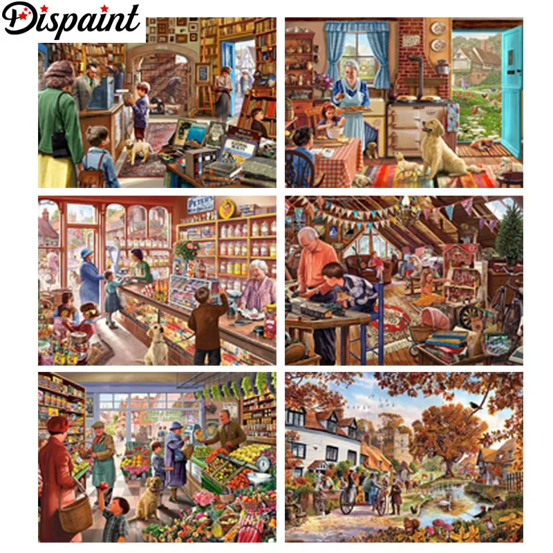 Алмазная 5D картина Dispaint сделай сам вышивка крестиком из смолы пейзаж для кухни