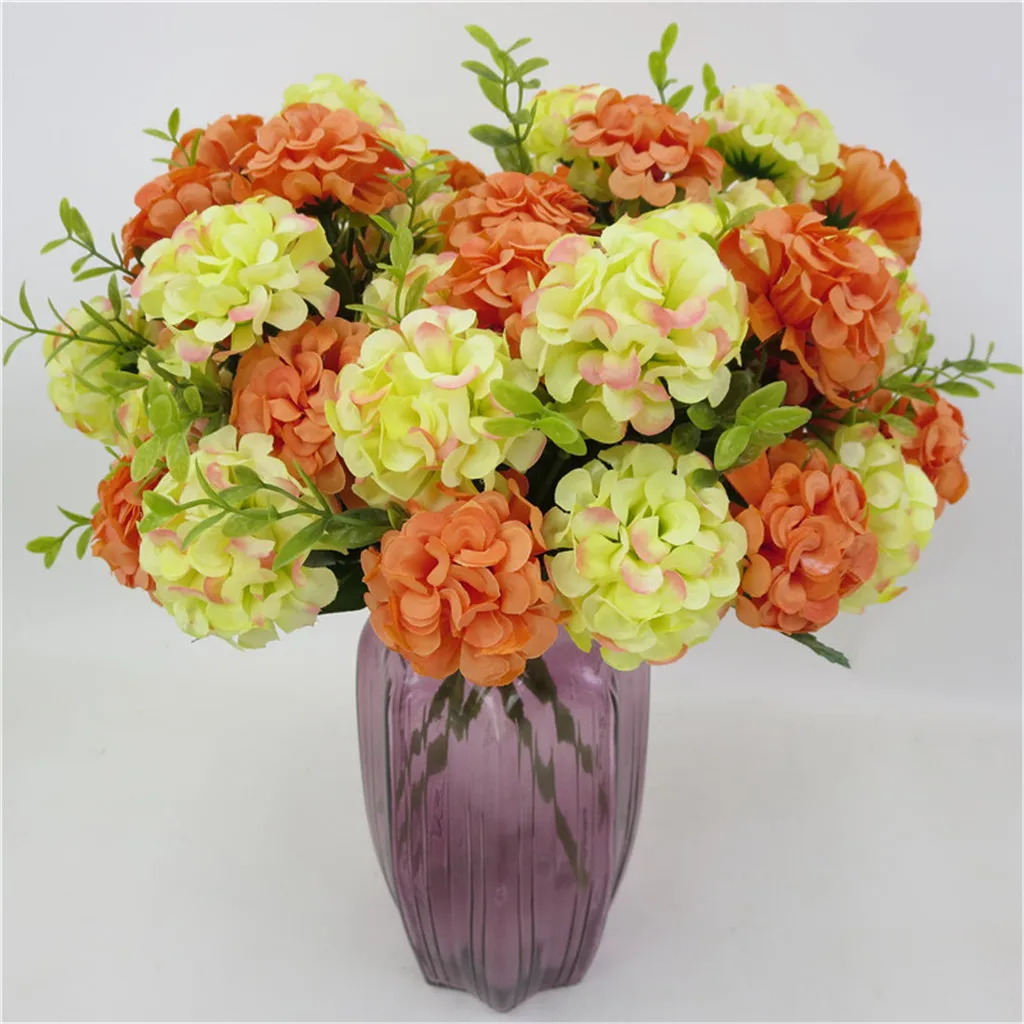 

1pcs 10 flower head peony fake flowers luxury bouquet wedding decoration home table decoration sky blue fake flower