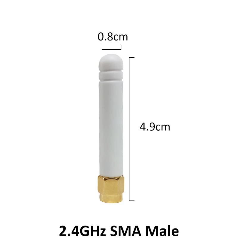 Grandwisdom 10pcs 2.4g antenna 2dbi sma male wlan wifi 2.4ghz antene pbx iot module router signal receiver antena high gain