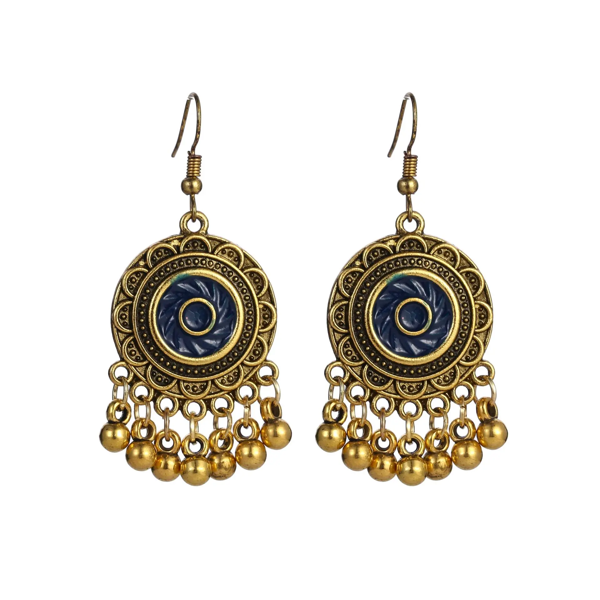 

Ethnic Boho Tassel Gold Color Earrings For Women Gypsy Dangle Drop Indian Jewelry 2020 Hanging Ear Accessories