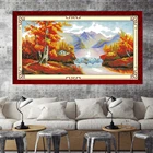 HUACAN Сделай Сам Вышивка осенний пейзаж Вышивка крестиком наборы деревьев 14ct 11ct белый холст набор рукоделие подарок