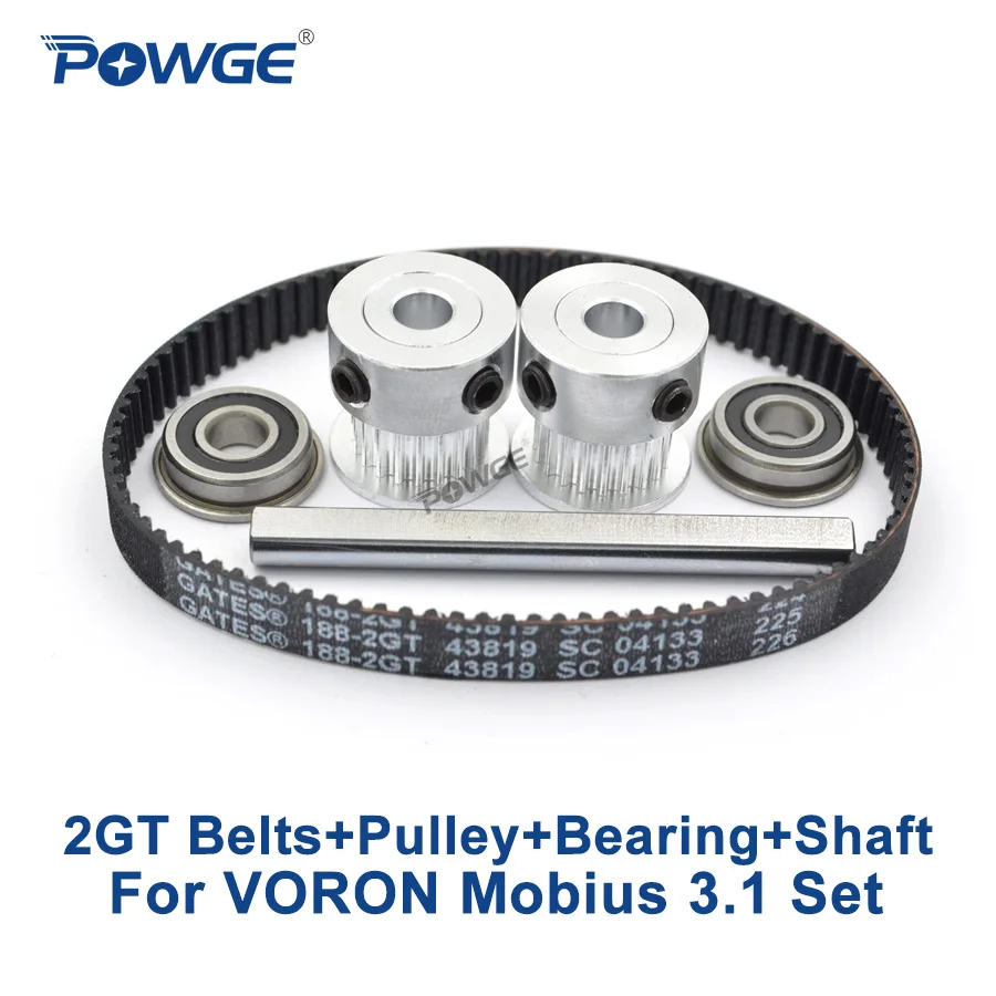 POWGE VORON Mobius 3 1 Комплект Экструдер части ворот 188 2GT 6 Ремень ГРМ 20 т шкив