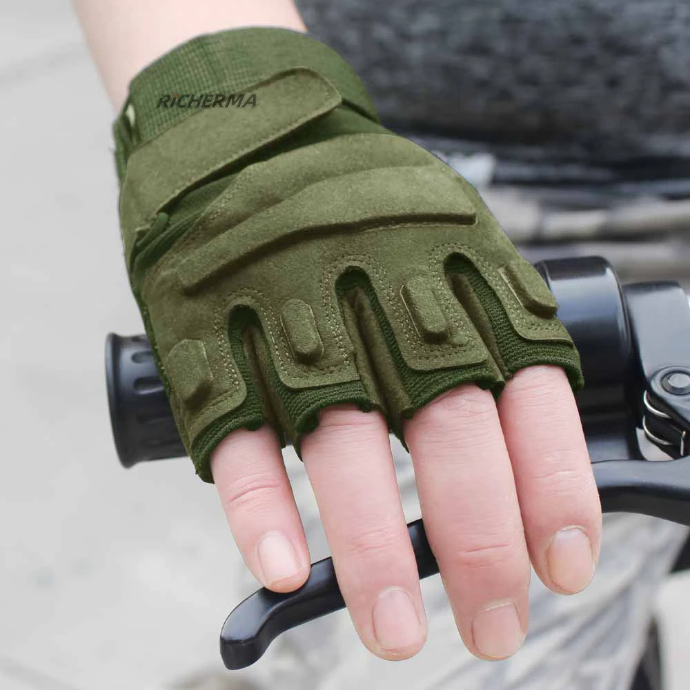 Перчатки мотоциклетные летние зеленые без пальцев | Автомобили и мотоциклы