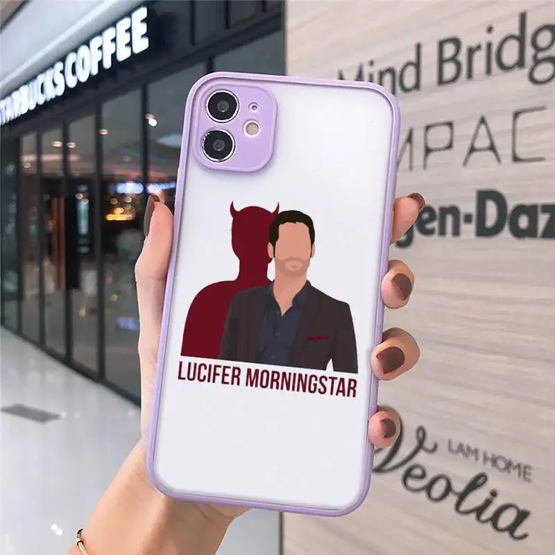 

American TV Degenerate angel Lucifer white Phone Case Matte Transparent for iPhone 7 8 11 12 s mini pro X XS XR MAX Plus cover