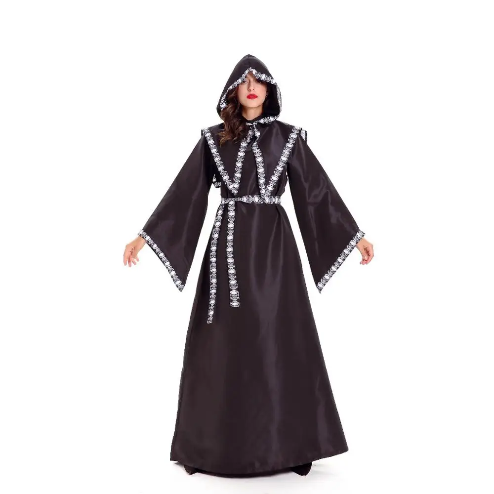 Костюм ведьмы в средневековом стиле на Хэллоуин готический костюм с капюшоном