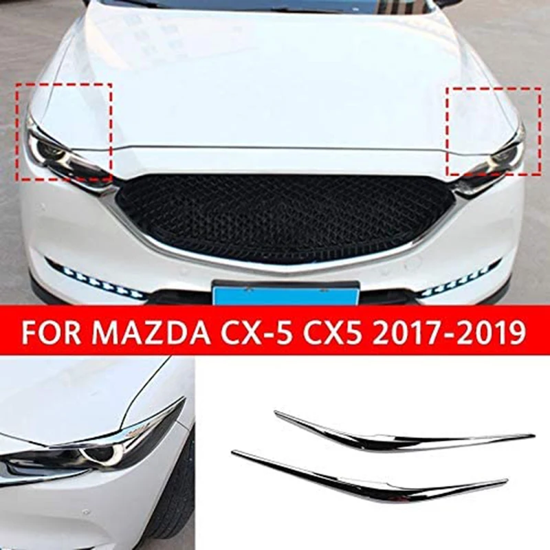 

Для Mazda Cx-5 Cx5 Kf 2017 2018 2019 2020 передняя фара крышка Накладка полоски для век серебристый
