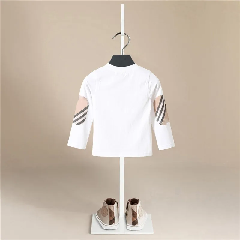 Новые детские футболки для мальчиков с карманами в полоску топы длинными