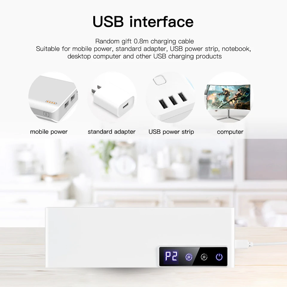 Портативный мини очиститель воздуха озонатор домашний дезодорирующий ионизатор