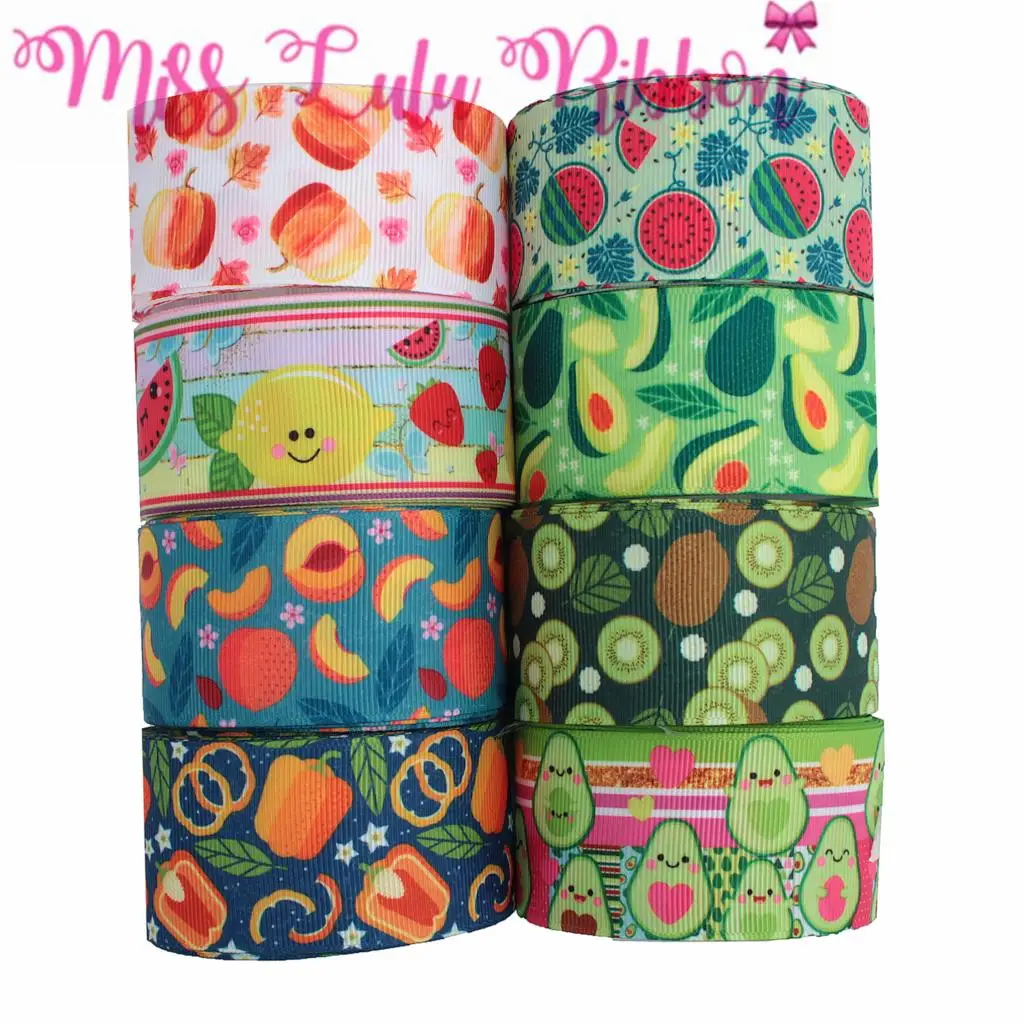 16 мм-75 мм фруктовая серия киви лимон авокадо арбуз печатная корсажная/Foe лента