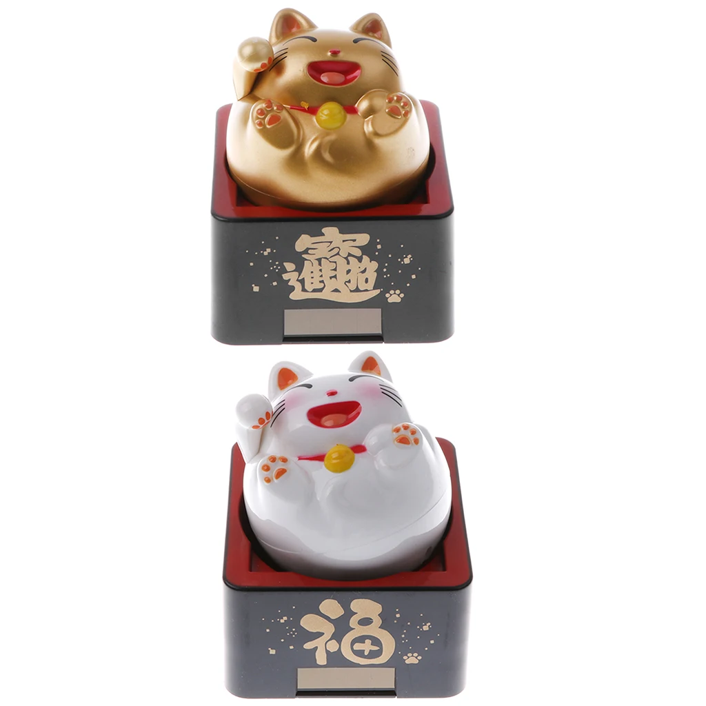 

Solar Powered Bobbling Toy Shaking Head Waving Fortune Cat Monk Lion Home/Office/Car Ornament Auto Accessories