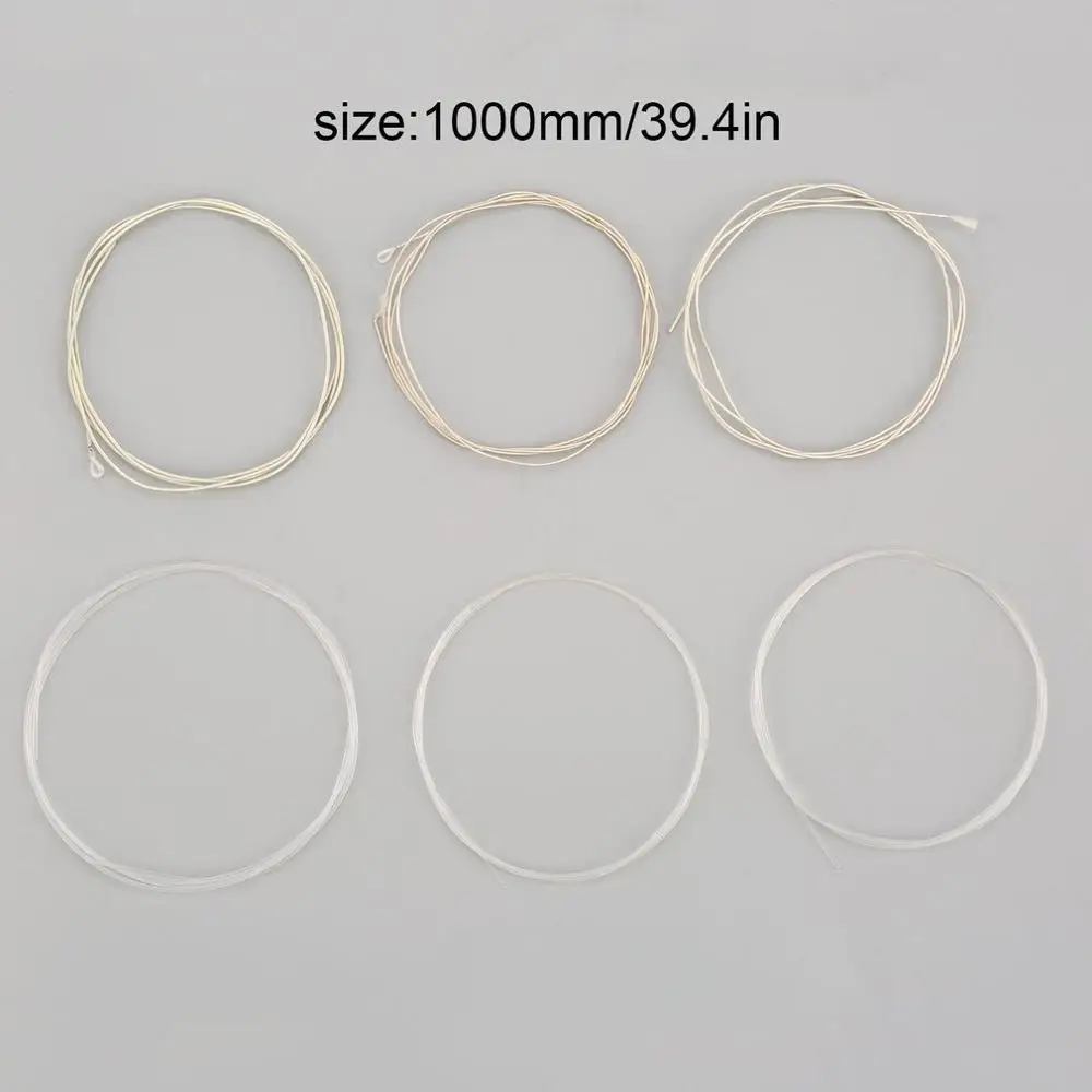 Высококачественные нейлоновые серебряные струны для гитары 6 шт. 1 м E B G D A