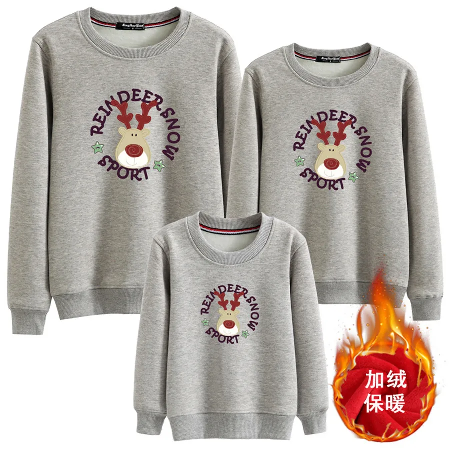 

Family Matching Clothes Xmas Sweatshirt Long Sleeve Christmas Sweater Winter Warm New Year Mom and Daughter Son Outfits