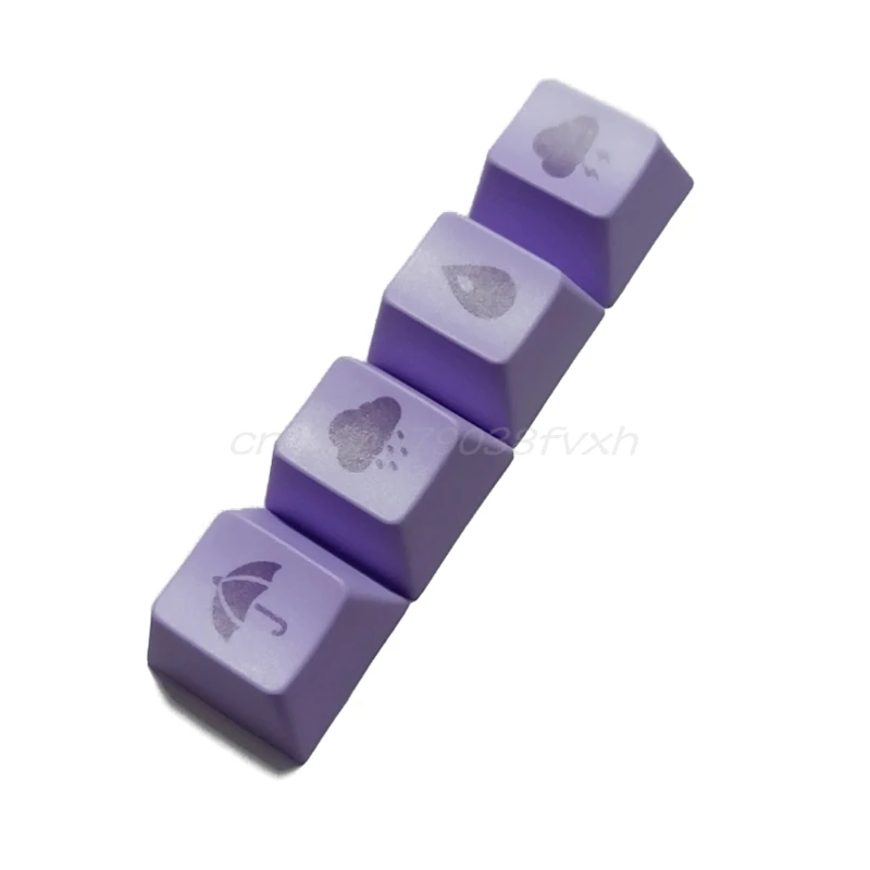 

4Pcs Weather Raining Dark Clouds Dye Sublimation Keycap Keyboard Keycap PBT OEM Profile Keycap