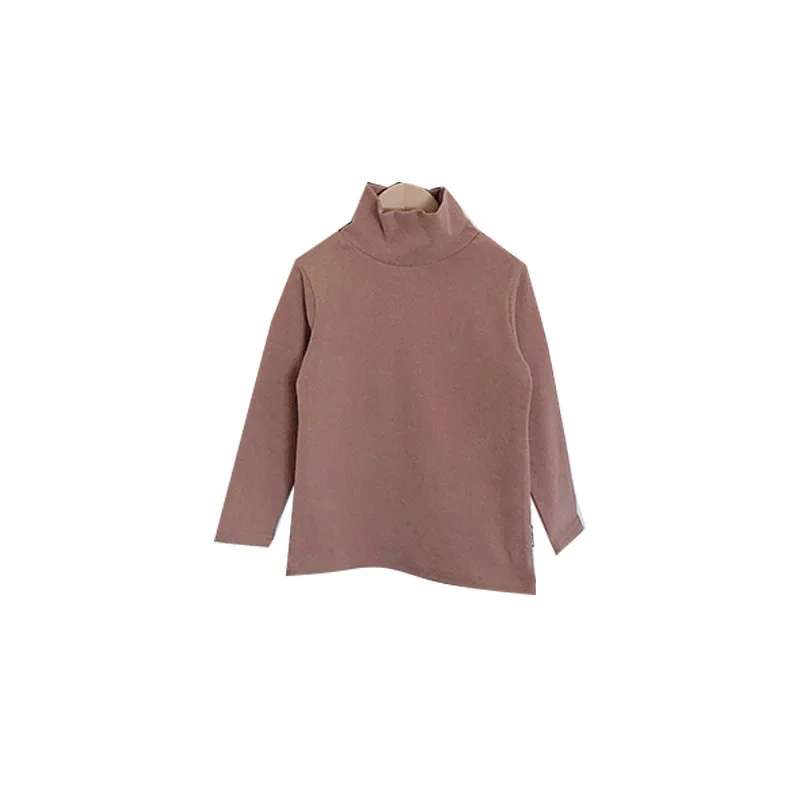 

Shirts Tees Tops Full Sleeve Turtleneck Pullover Solid Regular Cotton New Fashion Casual Simple Cute Winter Autumn Girls Kids