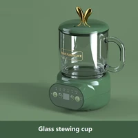 220v 600ml mini electric stewing cup office tea porridge milk heating water kettle ceramicglass health soup cooker 411319