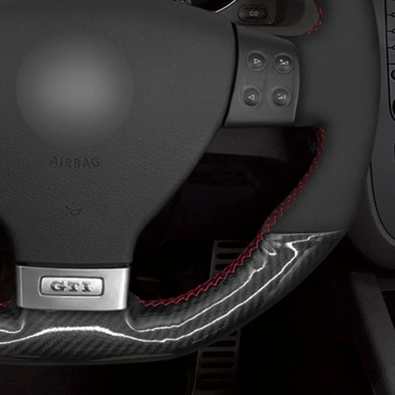 car steering wheel cover soft black suede carbon fiber for volkswagen golf 5 mk5 gti vw golf 5 r32 passat r gt 2005 free global shipping