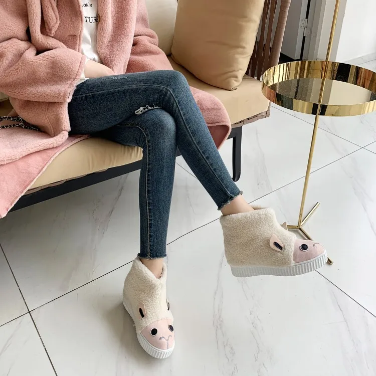 Oversized boots women shoes ankle for ladies woman winter Solid color round head sleeve | Обувь