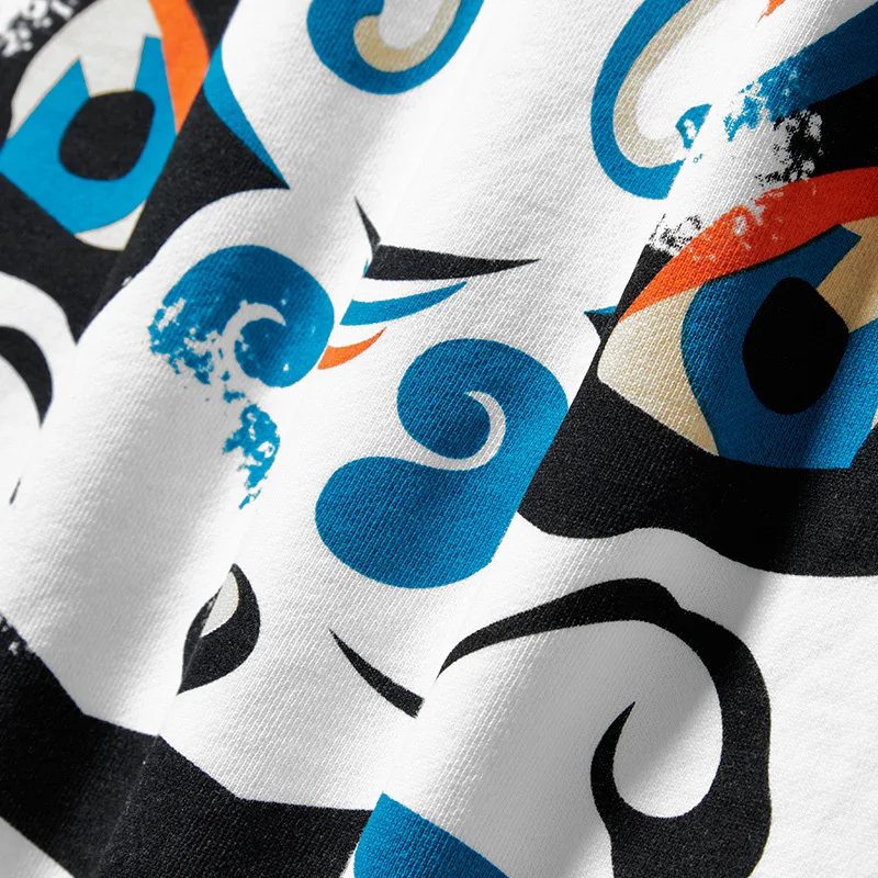 

2021 Harajuku Hoodie Sweatshirt Facial Makeup Printed Hoodies Women Loose Streetwear White Pullover Cotton Autumn Clothing