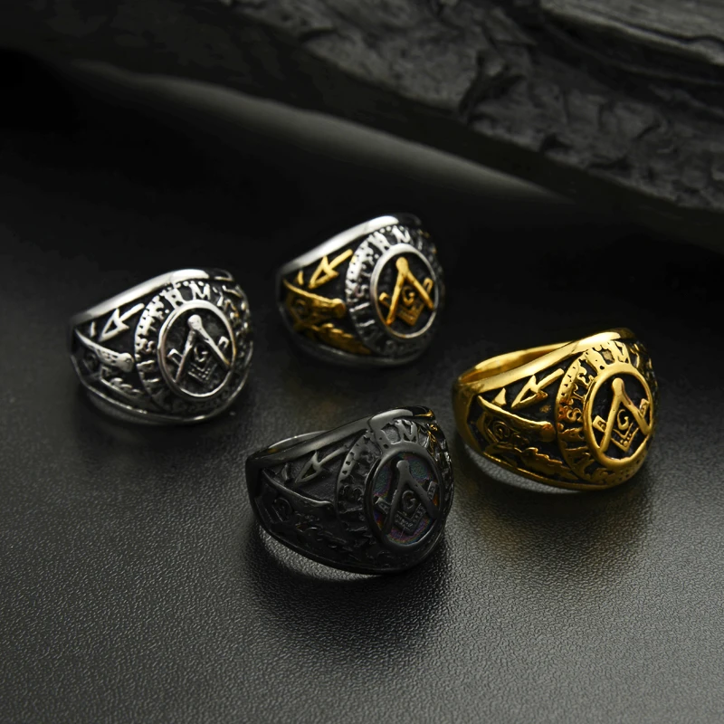 

Black plated College Style Freemason Ring Masonic Rings for Men,Stainless Steel Wedding band Ring Jewelry,Christmas ring