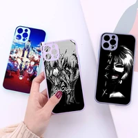 tokyo ghoul kaneki ken phone case for iphone 13 12 11 mini pro xr xs max 7 8 plus x matte transparent purple back cover