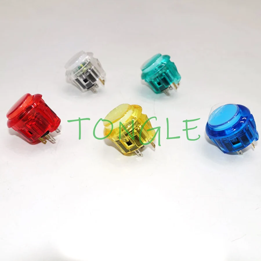 16 шт Arcade Push Button Snap 24/30мм Прозрачные переключатели кнопок с подсветкой LED 5В 12В для DIY Raspberry Pi MAME PC Pandora Game on.