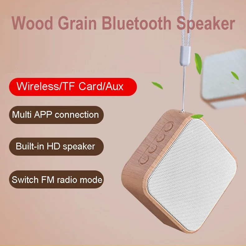 Portable Bluetooth speakers Wooden Subwoofer Speaker mini HD HiFi Sound Music Speaker for Home Palm bsize Support TF loudspeaker