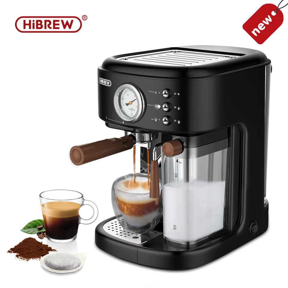 Автоматическая кофемашина HiBREW H8A для приготовления эспрессо, капучино, латте, 19 бар, 3 в 1 - изображение