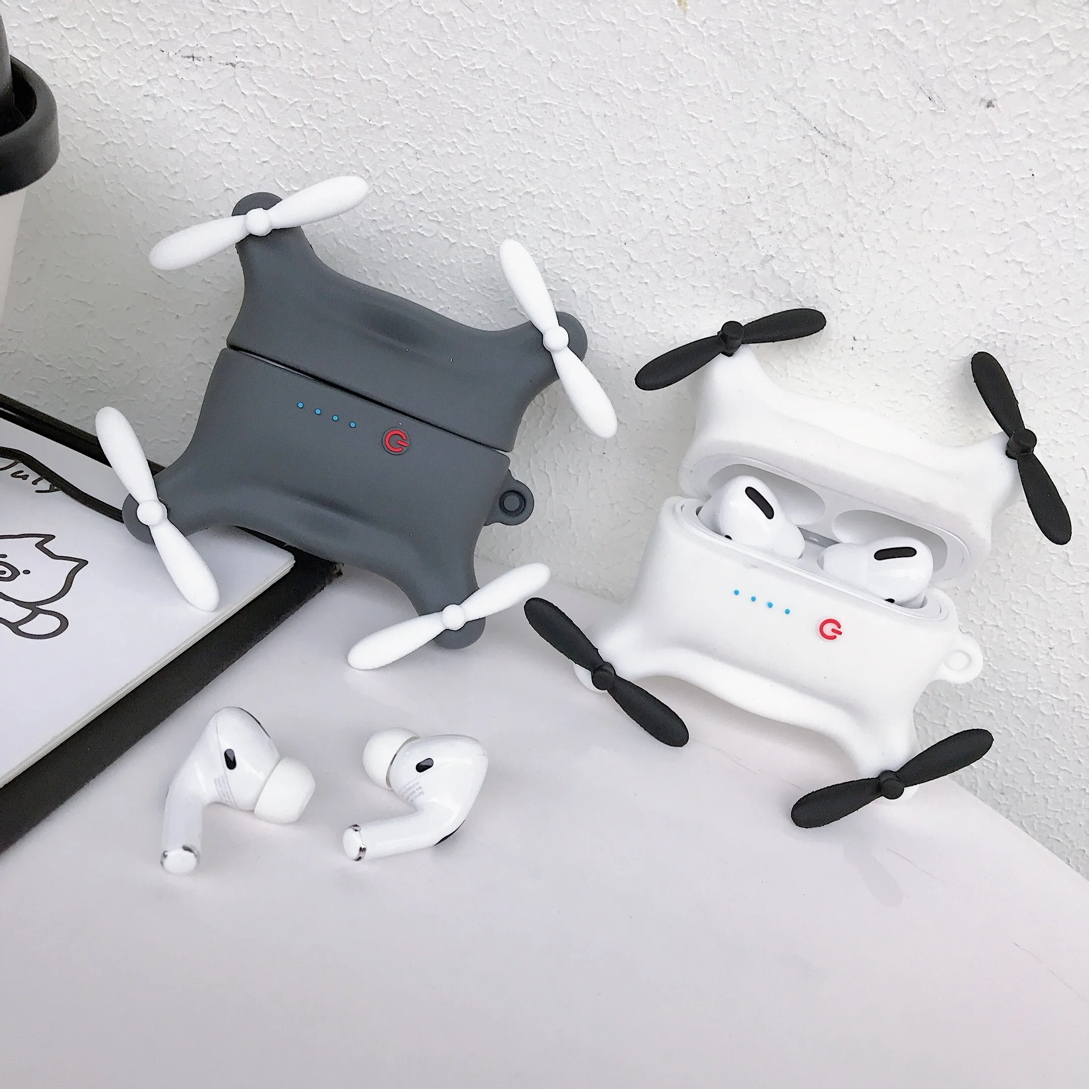 

Симпатичный 3D БПЛА для Apple AirPods 1 2 Pro, мягкий силиконовый чехол для зарядки, чехол для беспроводных Bluetooth-наушников