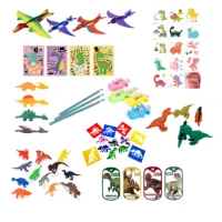 freeship dinosaur dino party toys incl dinosaurs stickers tatoo flying glider finger shot pencils erasers kids party favours