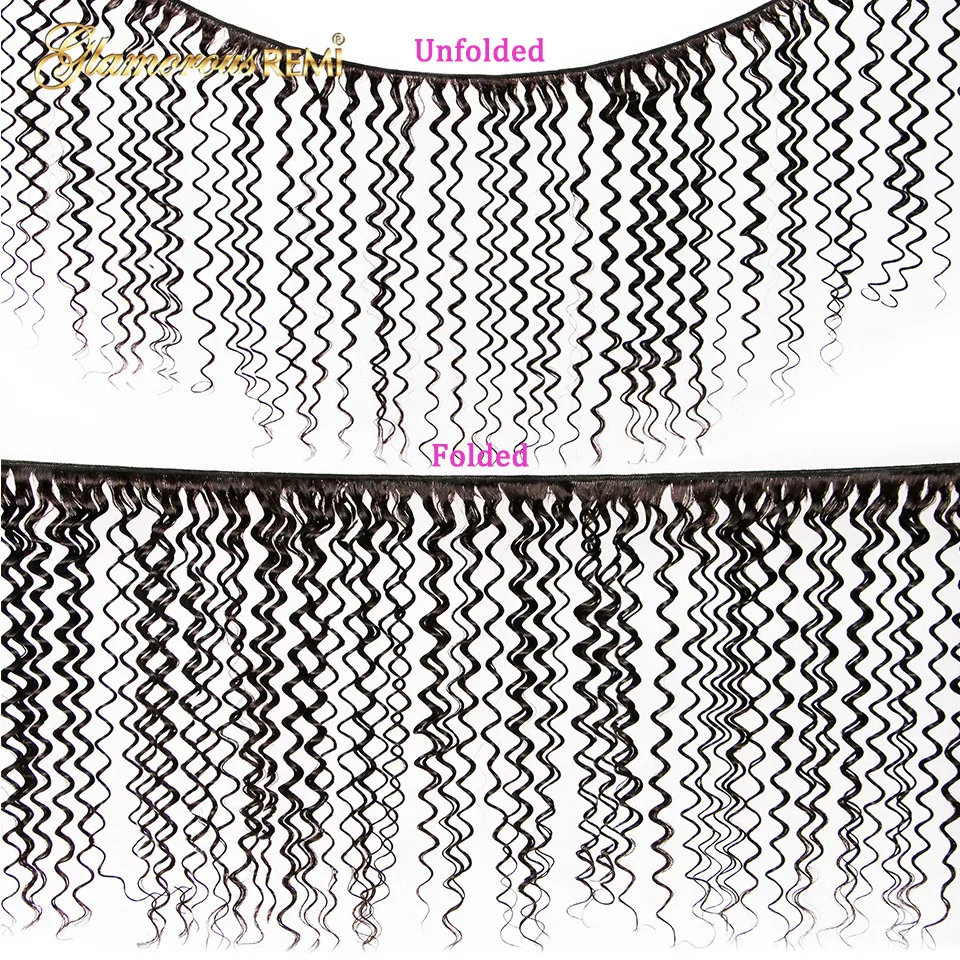 Бразильские глубокая волна пряди с закрытием Remy человеческие волосы 3 4x4 кружева