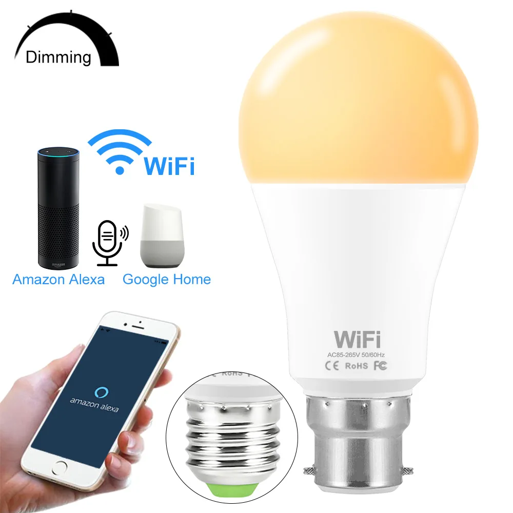 110 в WiFi умная Светодиодная лампа работает с Google Home Amazon Alexa контроль через