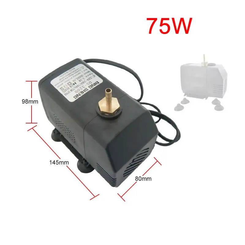 Круглый насос с водяным охлаждением 75 Вт 3000 л/ч 220 В для CO2 лазерной гравировки