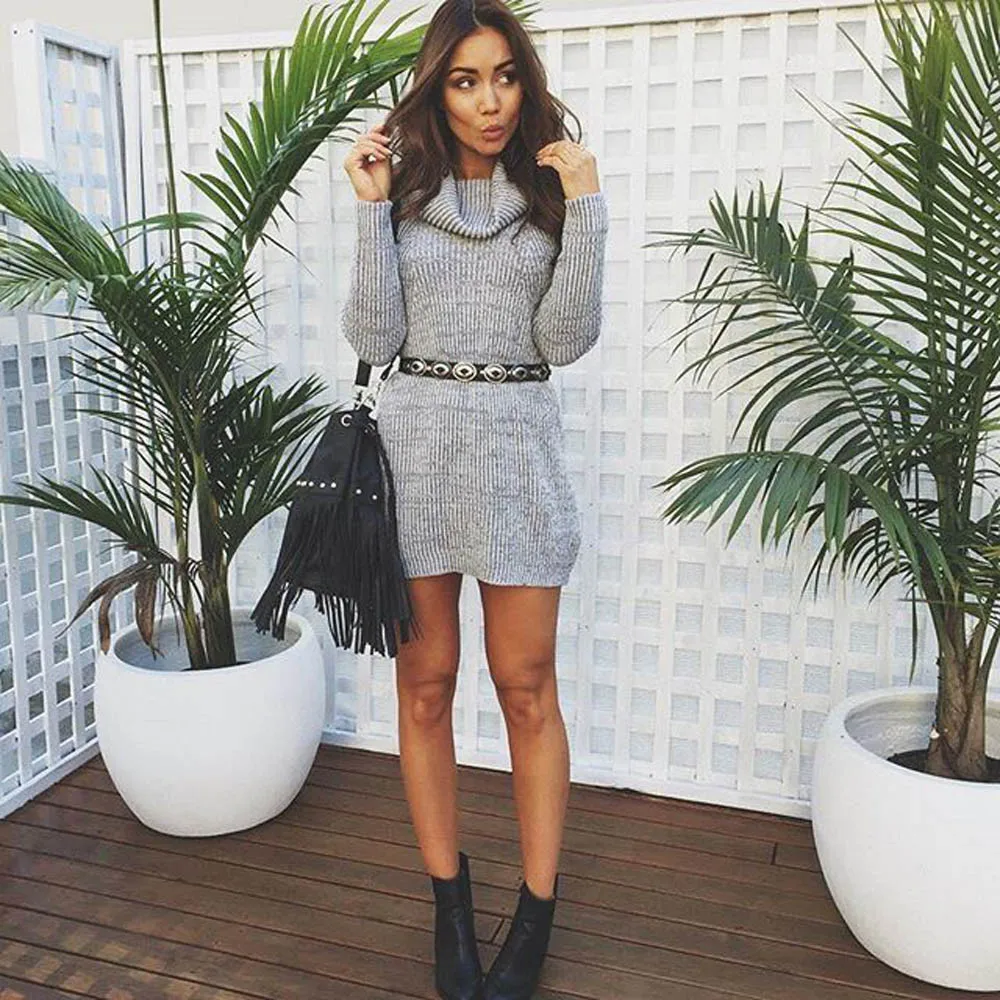 Womail Jumper Turtleneck Women Sweater Casual Pure Color Long Sleeve Brief Women's Pullover | Женская одежда