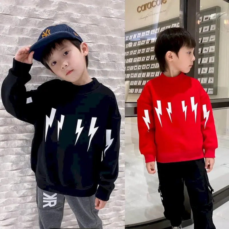 

2022 Spring New Children's Clothing Lightning Wool Ring Collar Japanese Tide High-end Children's Clothing Long Sleeve Tops