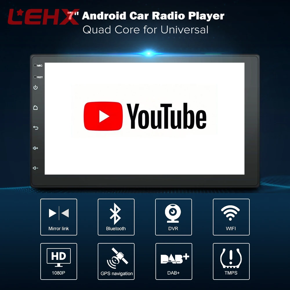 LEHX двойной Din универсальный 7 дюймов Android 8,1 автомобильный Радио GPS мультимедийный блок плеер для TOYOTA Nissan Kia RAV4 Honda VW Hyundai