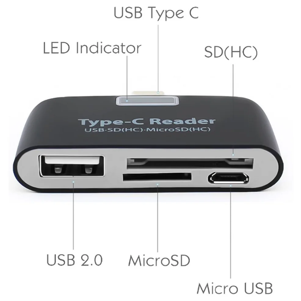 USB 3 1 Type C кард ридер 2 0 SD/Micro SD/TF OTG адаптер для ноутбука/USB телефон