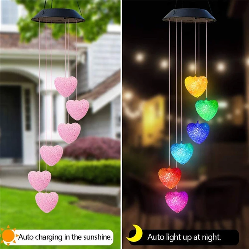 

Portable Windbell Light Solar Powered Lamps LED Wind Chimes Color Changing Light Party Garden Home Decoration Wind Chime Light