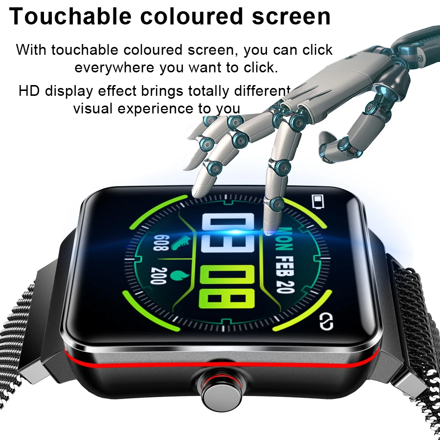 H10 Smart Band Watch Men Women Sports Watch IP68 Waterproof Nylon Stell Strap Step Heart Rate Blood Pressure Smartwatch