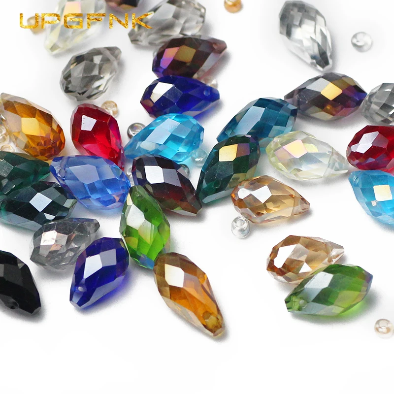 Украшения из австрийского кристалла Briolette Water droplets, в виде капель, 8*13мм, 30шт. Стеклянные подвески для изготовления украшений и браслетов DIY.