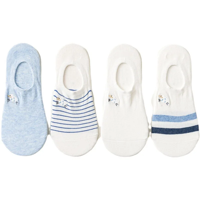 

Caramella New Summer Sock Women Cute Kawaii Ankle Cotton Invisible Breathable Comfort Embroidery High Quality Female Sox 4pairs