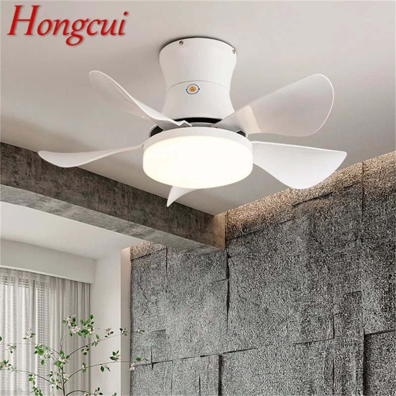

Hongcui Nordic Ceiling Fan Lamp with Remote Control LED Contemporary Lighting for Home Bed Dining Room