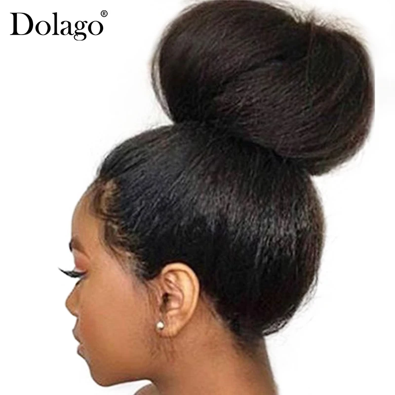 Kinky Straight Glueless Full Lace Wigs Human Hair Italian Yaki Human Hair Wigs Transparent HD Lace WIgs Human Hair Ready To Wear