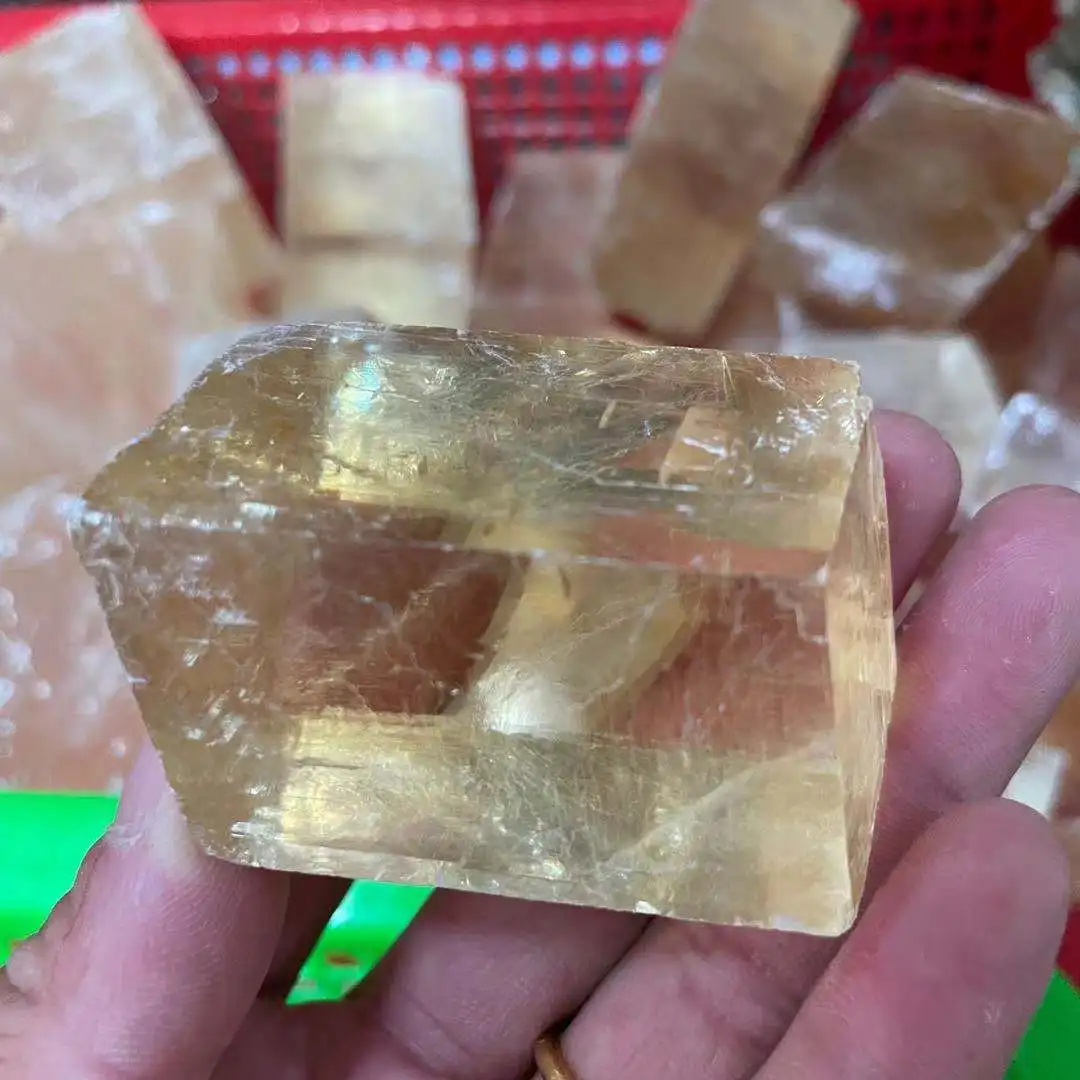 

40-400g Moldavite natural yellow SPAR impact glass rubble crystal energy stone 1 grain