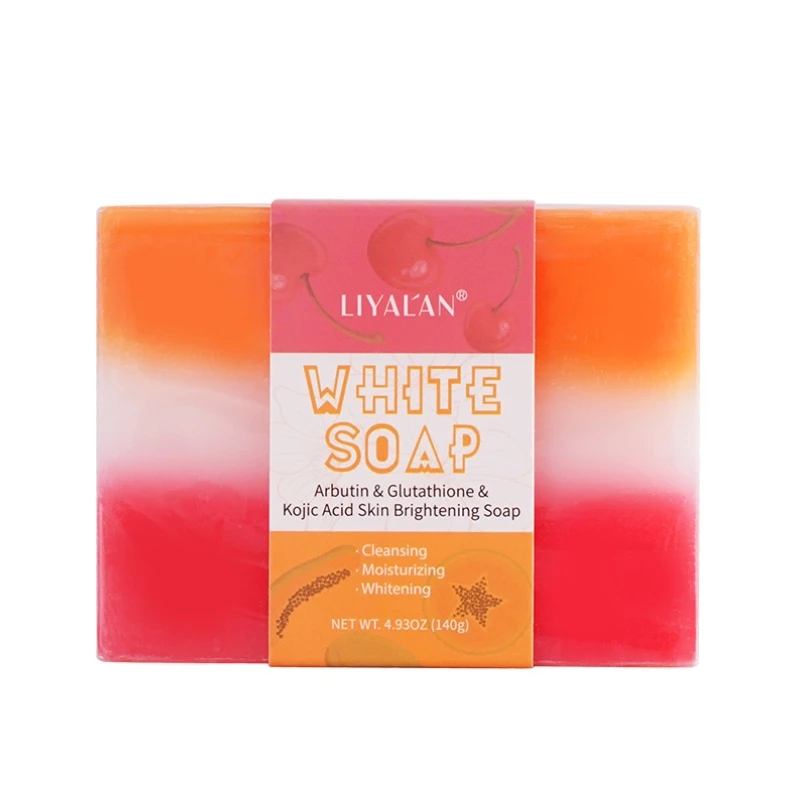 

2 Pcs Papaya Handmade Soap Kojic Acid Body Gentle Cleaning Anti Acne Skin Whitening Brighten Moisturizing Prevent Mites 140g
