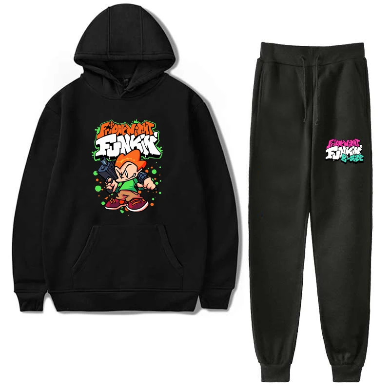 

Friday night funkin New Game Print Fall Suit Hoodies Sportswear Hooded Sweatshirt+ Pants Two Piece Set Anime Hoodie and trousers