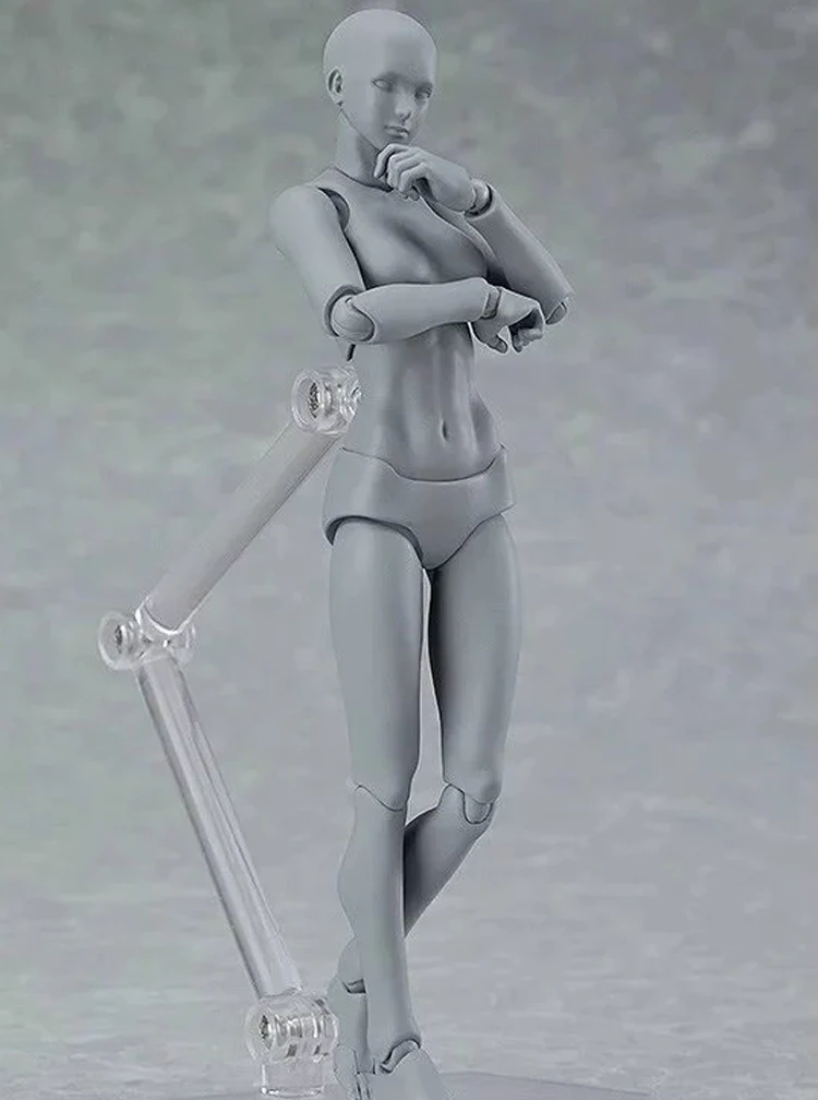 Фигурка женщины 12 см серая пластиковая кукла из ПВХ модель игрушки шарнирная