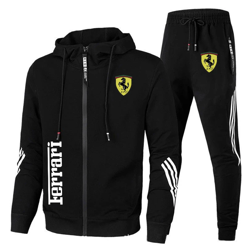 

New men's sportswear, running clothes, side striped hoodie suits, men's fleece hoodies and pants, men's workout clothes, jogger