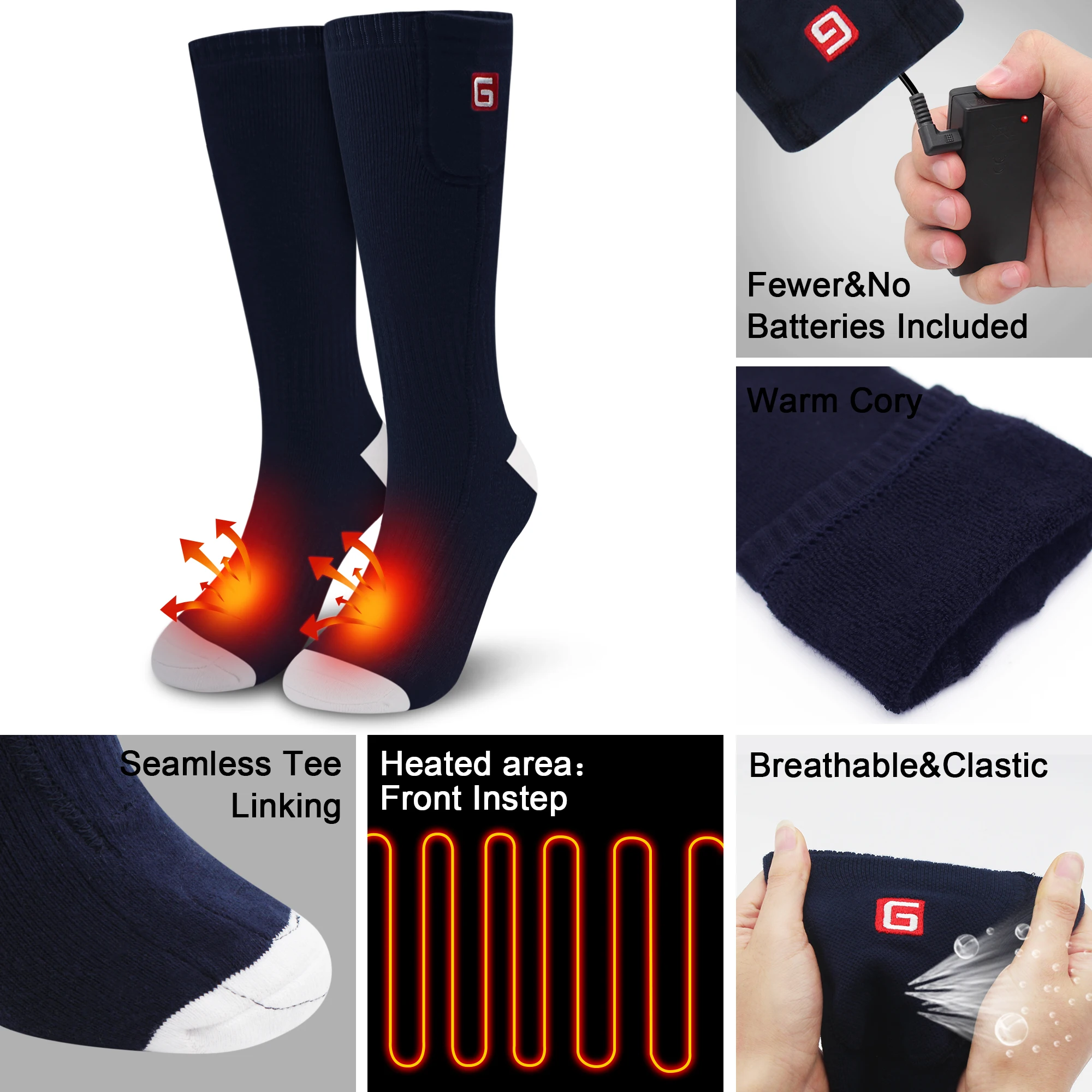 Носки для зимних видов спорта катания на лыжах с подогревом носки электрического